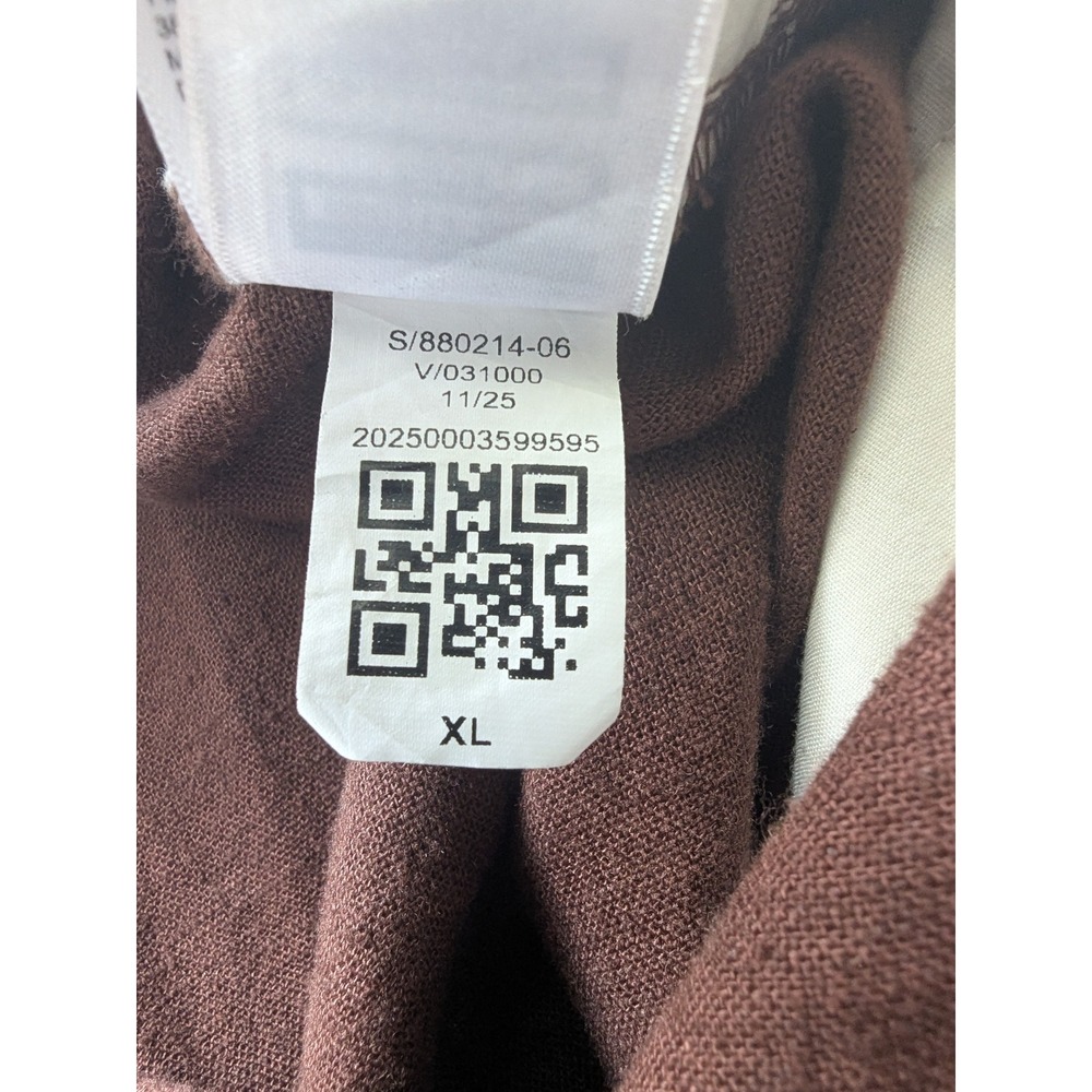 Old Navy Super Wide Leg Pants Women XL Brown Linen Blend High Rise Comfort Boho - Picture 11 of 11